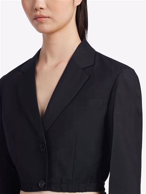 prada coat women's|prada single breasted shell blazer.